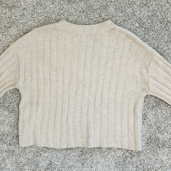 BP Nordstrom Cozy Beige Ribbed chunky knit Sweater size small - Picture 2 of 4